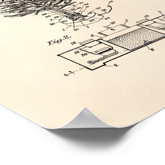 kerstboom 1925 oude kunstschilder poster (Hoek)