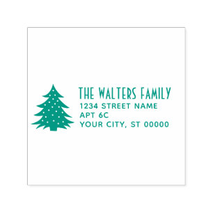 Kerstboom #1 Familienaam Retouradres Zelfinktende Stempel