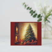 Kerstboom 1 feestdagenkaart (Staand voorkant)