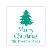 Kerstboom #1 Vakantie Groet Familienaam Zelfinktende Stempel (Design)
