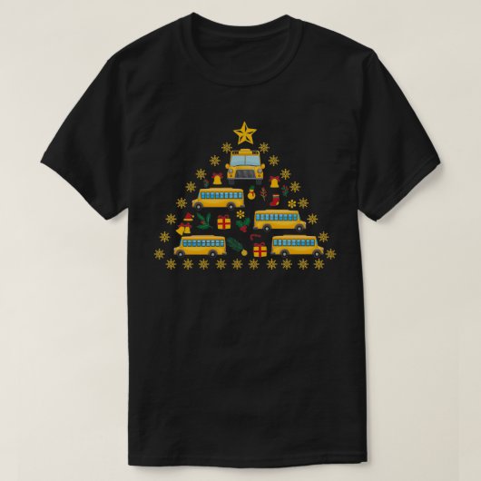 Kerstboom 1 voor schoolbuschauffeur t-shirt (Design voorkant)