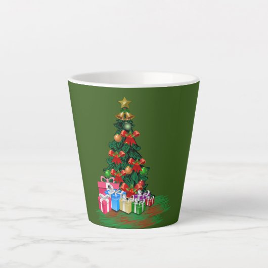 Kerstboom 2021 groene latte Mok (Voorkant)