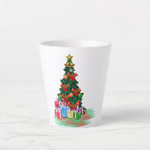 Kerstboom 2021 Witte latte Mok (Voorkant)