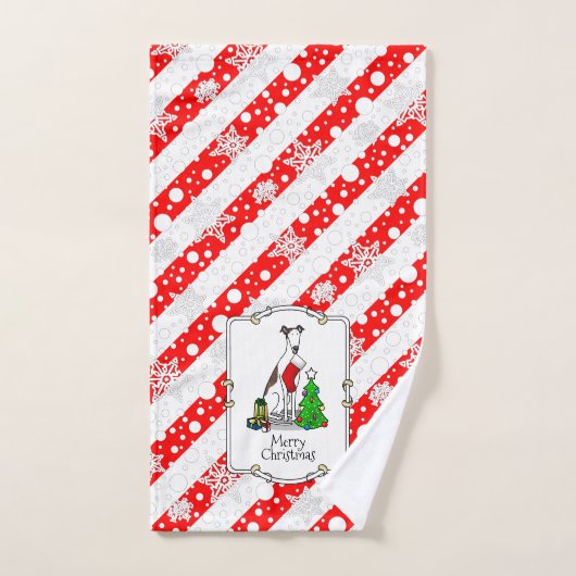 Kerstboom 2 Broodhond (brindle white) Dog Fun Bad Handdoek (Handdoek)