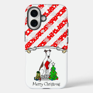 Kerstboom 2 Broodhond (brindle white) Dog Fun iPhone 16 Hoesje