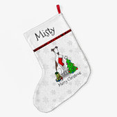 Kerstboom 2 Broodhond (brindle white) Dog Fun Grote Kerstsok (Achterkant (Hangend))