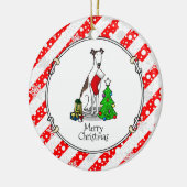Kerstboom 2 Broodhond (brindle white) Dog Fun Keramisch Ornament (Links)