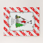 Kerstboom 2 Broodhond (brindle white) Dog Fun Legpuzzel (Horizontaal)