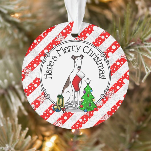 Kerstboom 2 Broodhond (brindle white) Dog Fun Ornament (Boom)