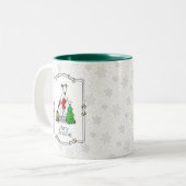 Kerstboom 2 Broodhond (brindle white) Dog Fun Tweekleurige Koffiemok (Voorkant links)