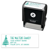 Kerstboom #2 familienaam retouradres  zelfinktende stempel (In situ)