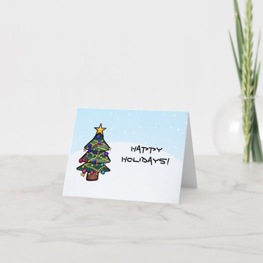 Kerstboom 2 feestdagen kaart (Voorkant)