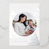 Kerstboom 2-fotofeestdag folie feestdagenkaart (Voorkant)