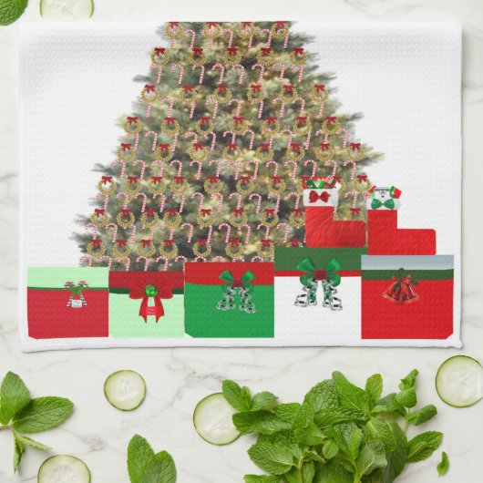 Kerstboom 2 Keukenhanddoeken (Gevouwen)