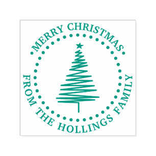 Kerstboom #2 Prettig Kerstfeest Groet Naam Zelfinktende Stempel