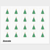 Kerstboom 34 vierkante sticker (Vel)