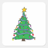 Kerstboom 34 vierkante sticker (Voorkant)