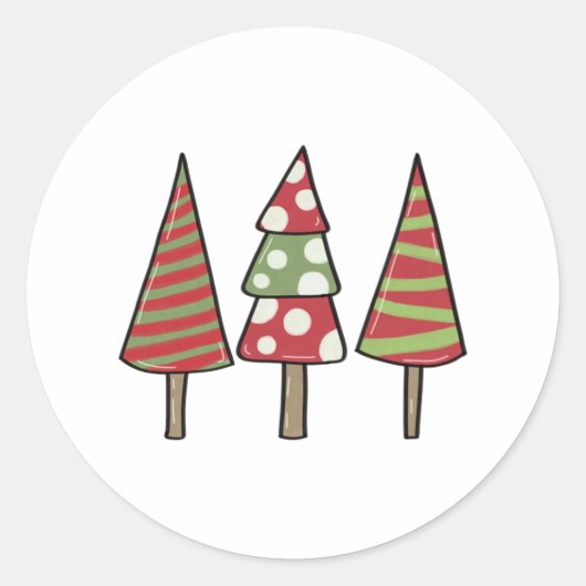 Kerstboom 37 ronde sticker (Voorkant)