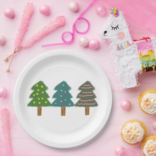 Kerstboom 39 papieren bordje (Feest)