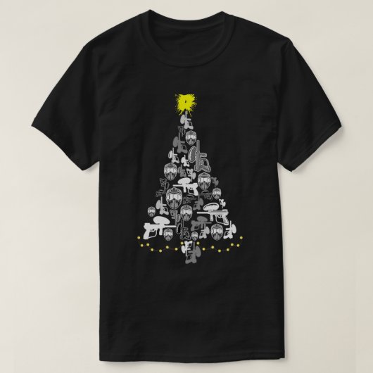 kerstboom 3 voor pintbalspeler t-shirt (Design voorkant)
