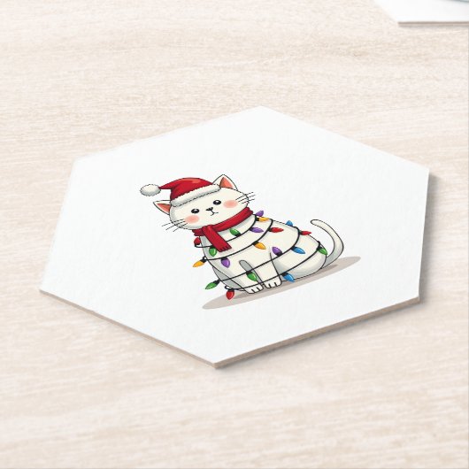 Kerstboom (4) kartonnen onderzetters (Schuin)