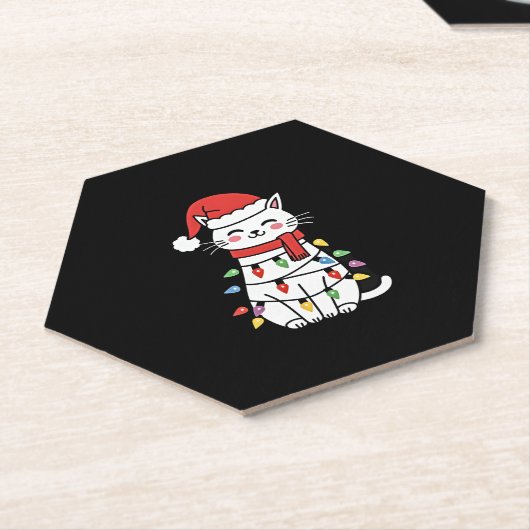 Kerstboom (7) kartonnen onderzetters (Schuin)