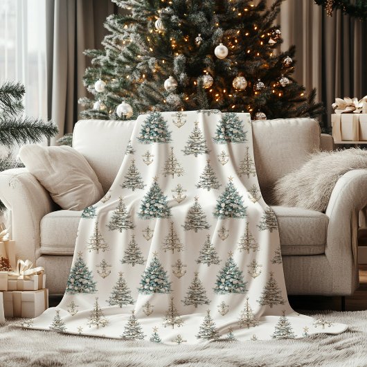 Kerstboom aan de kust Vakantie Fleece Deken