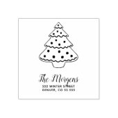 Kerstboom, aangepast retouradres rubberstempel (Afrduk)