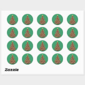 Kerstboom Aangepaste feestkaartjes Ronde Sticker (Vel)