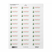 kerstboom aangepaste moderne typografie etiket (Full Sheet)
