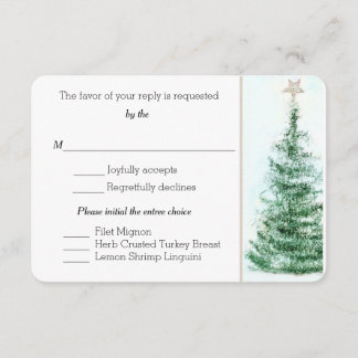 kerstboom aangepaste RSVP-kaart RSVP Kaartje