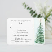 kerstboom aangepaste RSVP-kaart RSVP Kaartje (Staand voorkant)