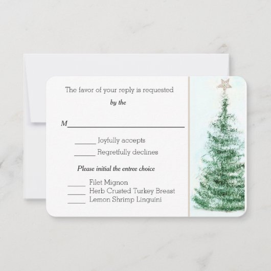 kerstboom aangepaste RSVP-kaart RSVP Kaartje (Voorkant)