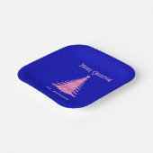 kerstboom - Aangepaste sneeuwvlokken roze Papieren Bordje (Gebogen)