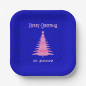 kerstboom - Aangepaste sneeuwvlokken roze Papieren Bordje (Voorkant)