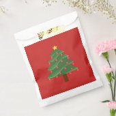 Kerstboom Aangepaste Witte Favorietentas Bedankzakje (Gezegeld)