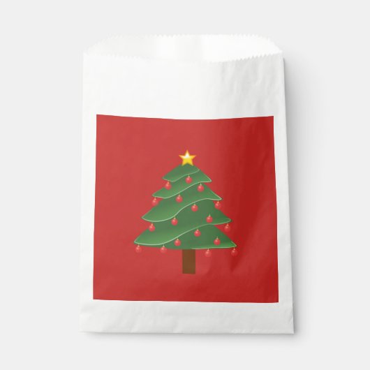 Kerstboom Aangepaste Witte Favorietentas Bedankzakje (Voorkant)