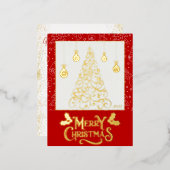 Kerstboom aanpasbare groet folie feestdagen briefkaart (Voorkant / Achterkant)