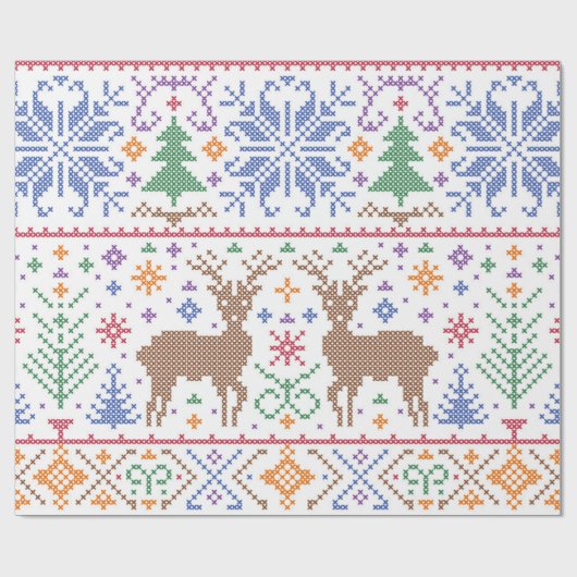 Kerstboom Abstract Cadeaupapier (Vlak)