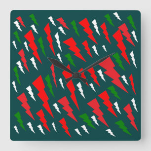 kerstboom abstract ontwerp groen rood wit vierkante klok