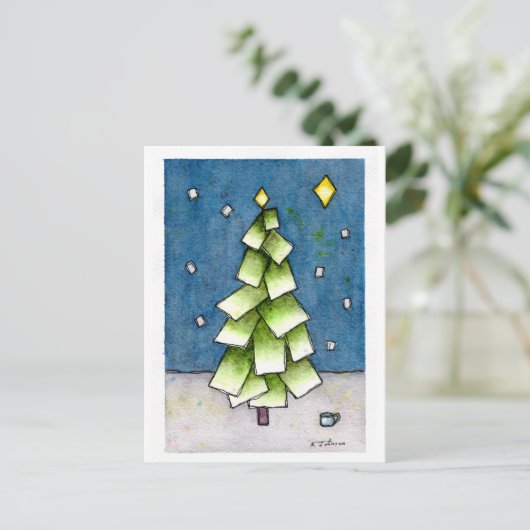 Kerstboom Abstract vakantie Briefkaart (Staand voorkant)