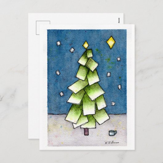 Kerstboom Abstract vakantie Briefkaart (Voorkant / Achterkant)