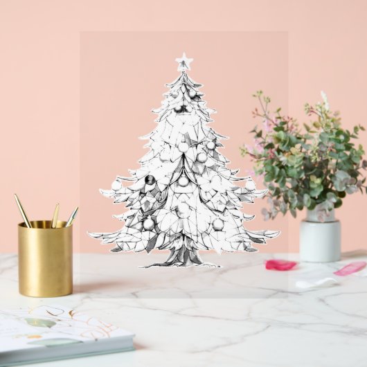 KERSTBOOM Acryl Teken ART DESIGN STIJL Acryl Bord (Huwelijk)