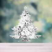 KERSTBOOM Acryl Teken ART DESIGN STIJL Bord (Neutraal)