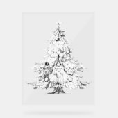 KERSTBOOM Acryl Teken ART DESIGN STIJL Bord (Voorkant)
