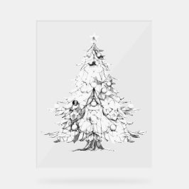KERSTBOOM Acryl Teken ART DESIGN STIJL Bord