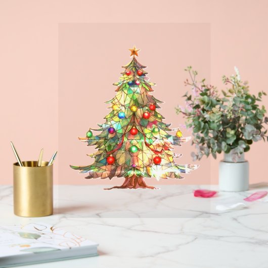 KERSTBOOM Acryl Teken ART DESIGN STIJL Bord (Huwelijk)