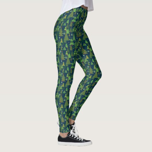 Kerstboom Afdrukken Leggings Groen (Rechts)