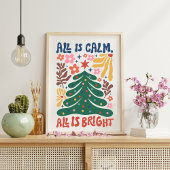 Kerstboom Alles is rustig Alles is helder Modern Perfect Poster