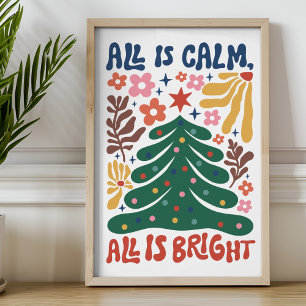 Kerstboom Alles is rustig Alles is helder Modern Perfect Poster